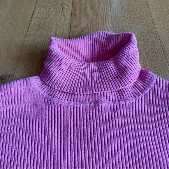 3/$30 Denver Hayes pink ribbed turtle neck Large - Picture 5 of 8